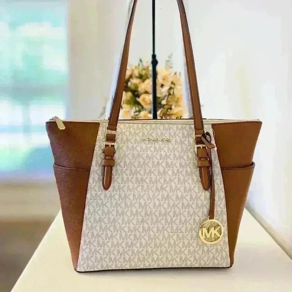 Michael Kors Charlotte Top Zip Tote shoulder bag Vanilla - Picture 11 of 11